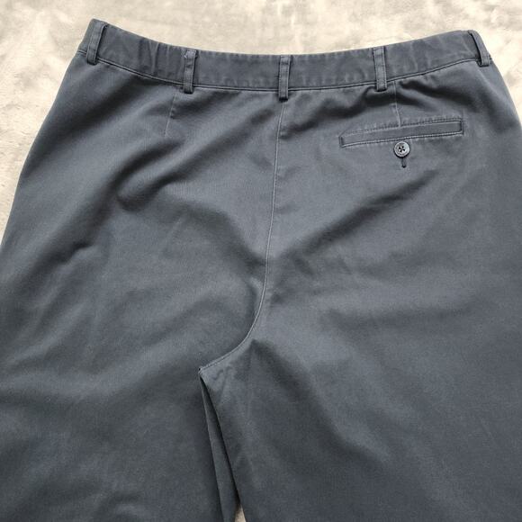 LL Bean Pants Womens 16 Blue Classic Fit Cotton High Rise Straight Leg Trousers - Picture 3 of 12